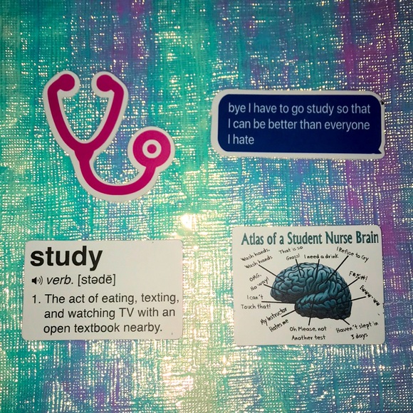 10/$10 4pc Nursing Student Sticker Set